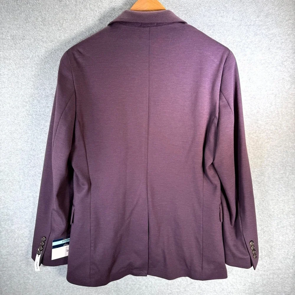 Stafford Blazer Mens 40 Plum Stretch‎ Comfort Classic Fit Notch Lapel Formal